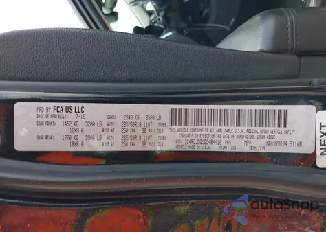 2016 Dodge Durango Limited из США, поврежденный, VIN 1C4RDJDG1GC484410